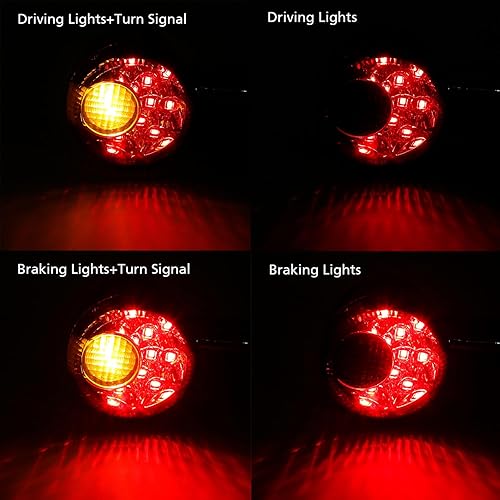 Miniatura 3 de TCT-MOTORPARTS Par ámbar trasero señales de giro LED luz para Harley Sportster XL 883 XL 1200 92 en adelante