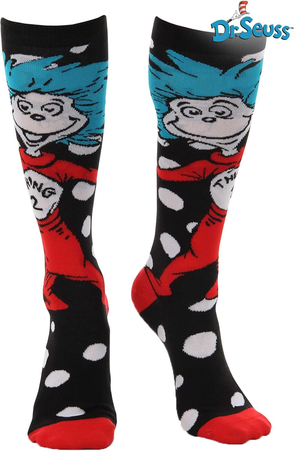 elope Thing 1 & Thing 2 Knee High Costume Socks - Knitted Crew Socks, Officially Licensed