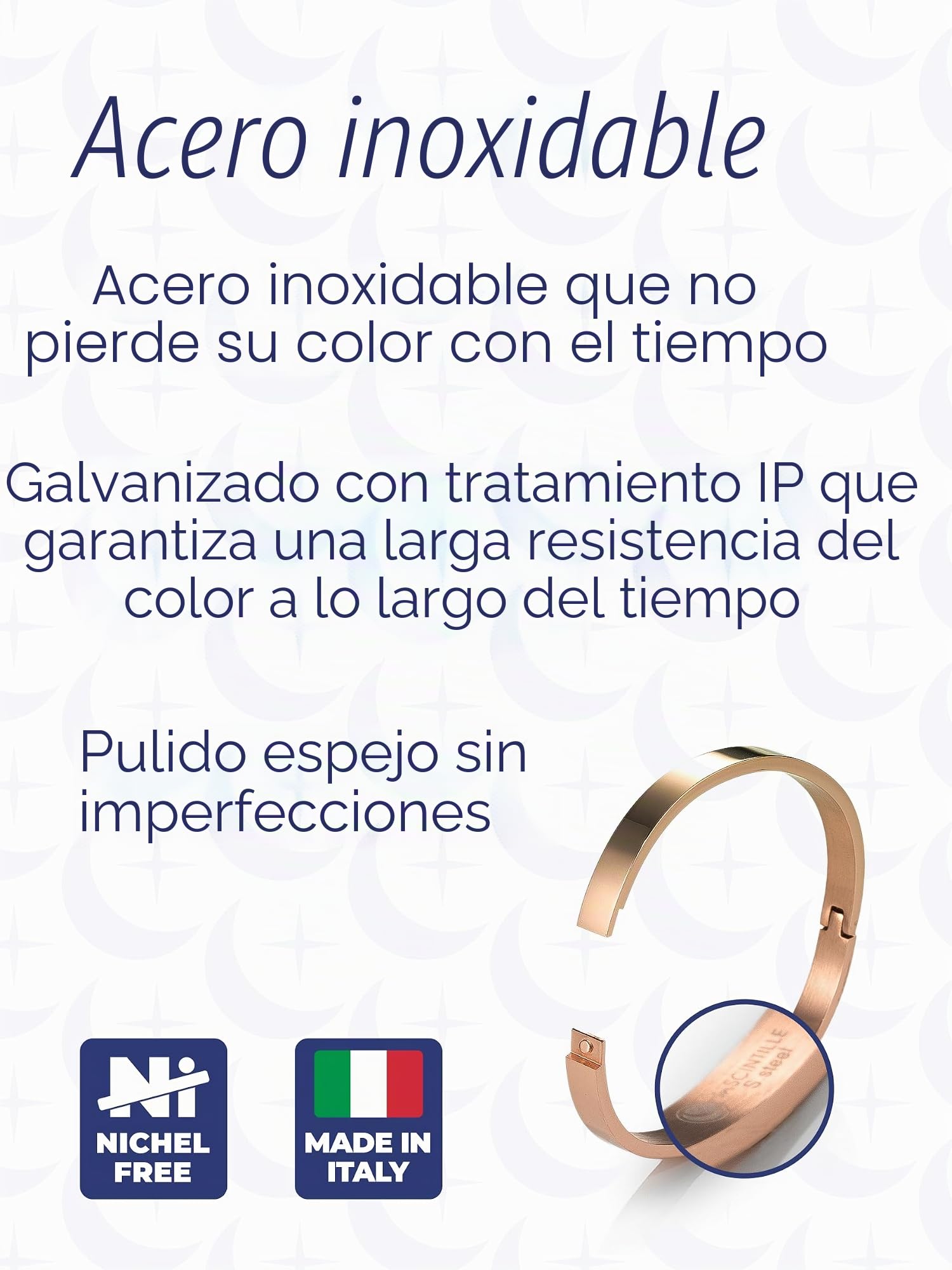 inSCINTILLE Bangle Pulsera Rígida de Acero Inoxidable para Mujer con Caja de Regalo Incluida