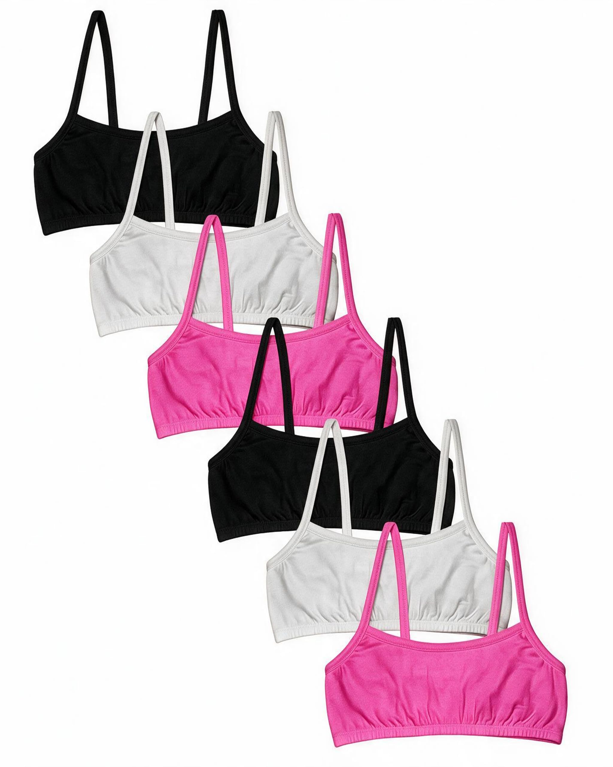 Fruit of the Loom Girl's Cotton Stretch Cami Training Bra Multi-Pack