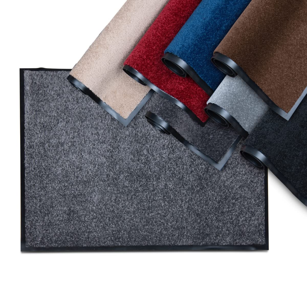 Studio M - Paillasson pour entrée Interieur 50x80 cm - Absorbant - Antidérapant - Lavable - Anti Poussiere - pour Tous Sols - sous Porte - Résistant aux UV - Gris