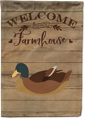 Caroline's Treasures CK6810GF - Bandera de bienvenida con pato campbell de color caqui, bandera decorativa para patio exterior, obras de arte de