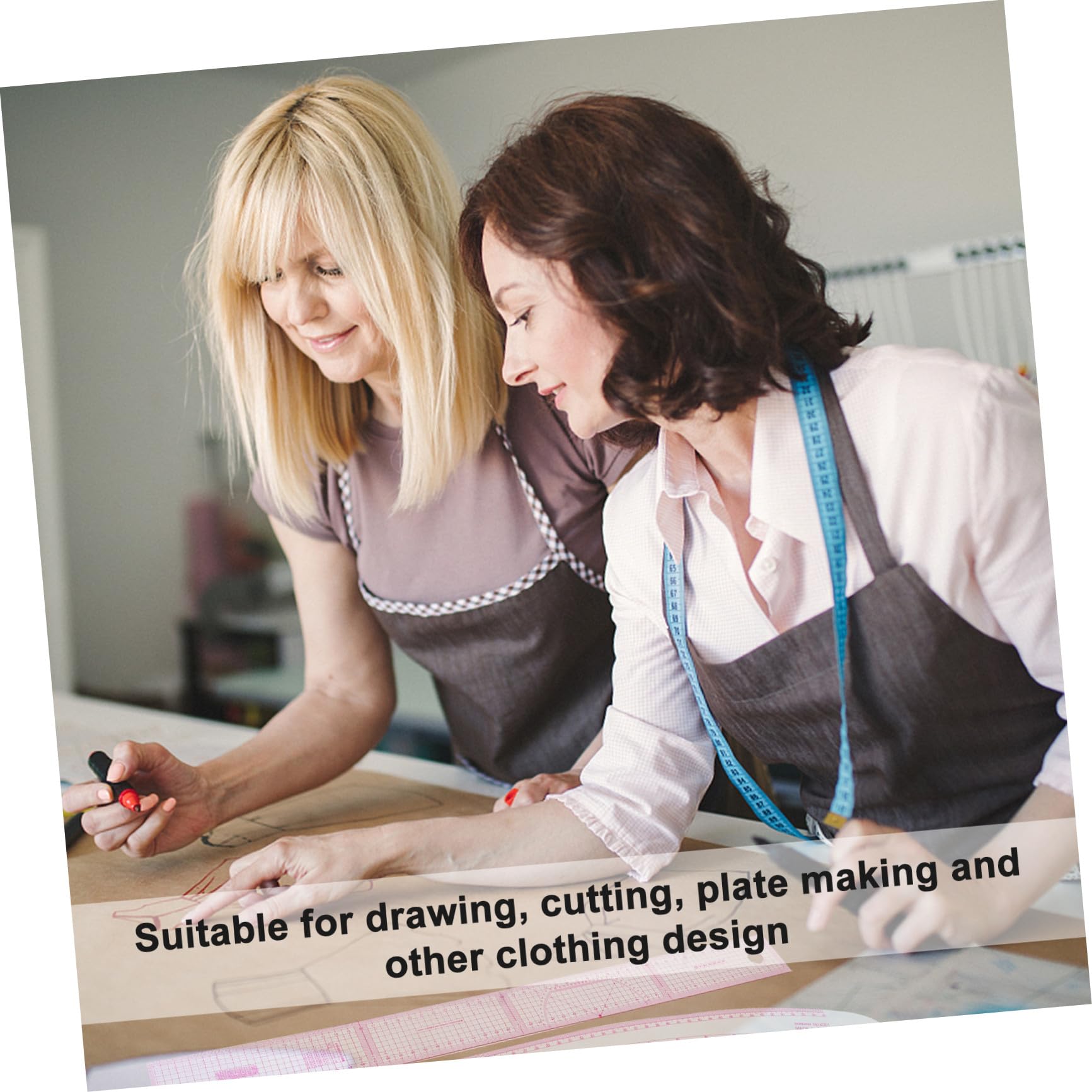 Anneome Regla de Costura Multifuncional de Pet para Corte Preciso y Diseño de Ropa, Set de 6 Piezas para Simplificar Trabajo de Confección en Costura y Patchwork