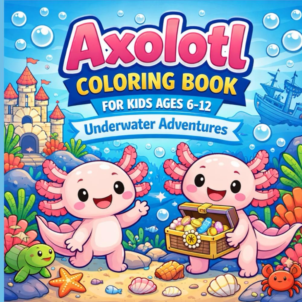 Axolotl Coloring Book for Kids Ages 6–12 | Underwater Adventures: Fun and Relaxing Ocean-Themed Coloring Pages Featuring Cute Axolotl Friends, Sea ... Big adventures, Endless creativity.)