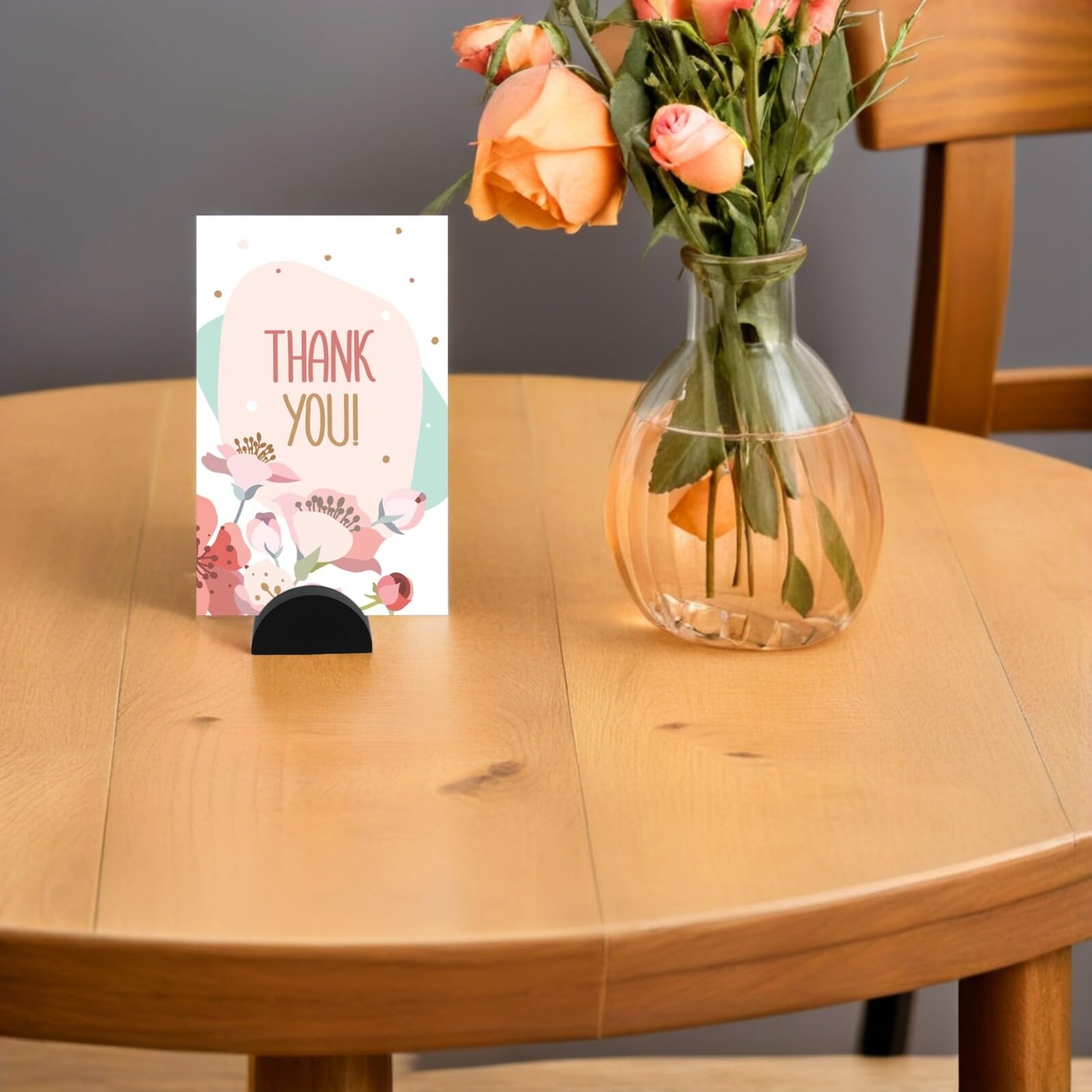 24 Porte-Noms pour Mariages en Bois Foncé Semicirculaires, Supports de Cartes Photo pour Tables Rustiques, Lot de 24 Pièces pour Plan de Table Mariage