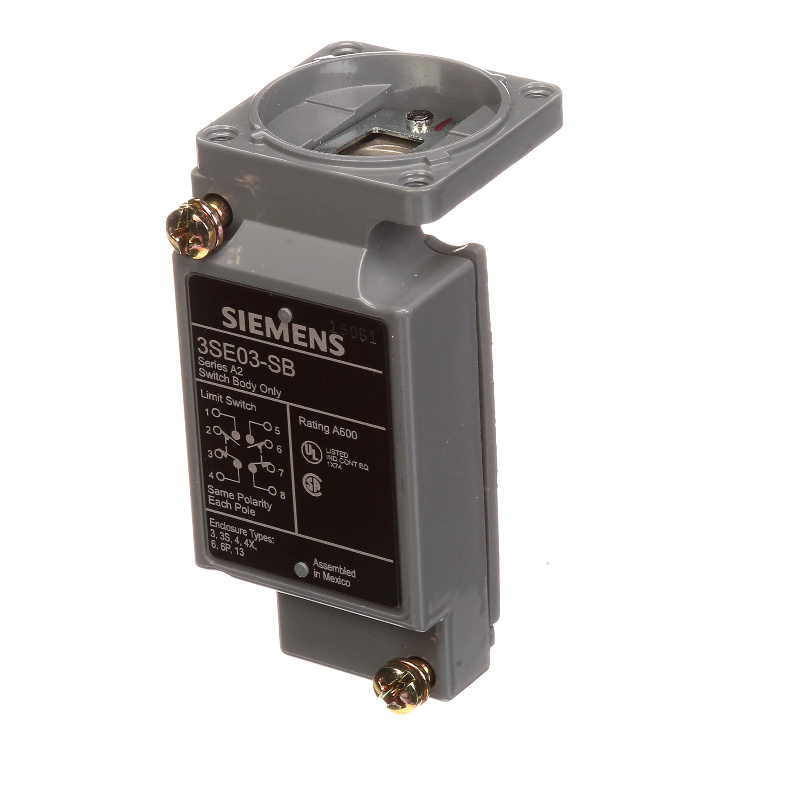 SIEMENS3SE03-SA Limit Switch Plug-in Module, for Receptacle, Single Pole, 1NO+1NC, for Use with 3SE03 North American Limit Switches