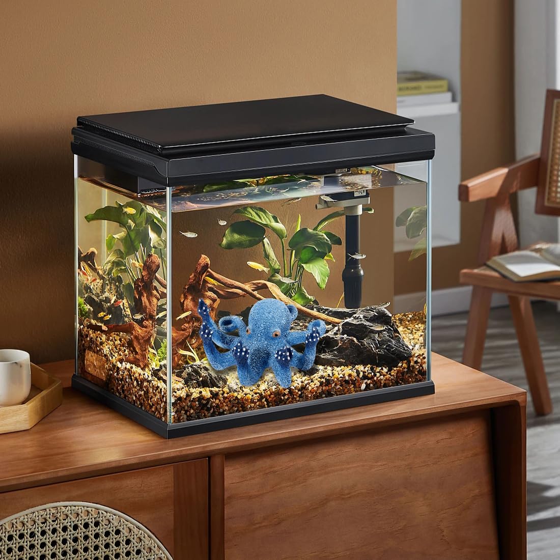 Amazon.co.jp: 水槽用アクセサリー 水槽 タコ アクアリウム 夜光 置物