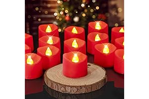 Homemory Battery Red LED Lights Candles Flickering Flameless Tealights