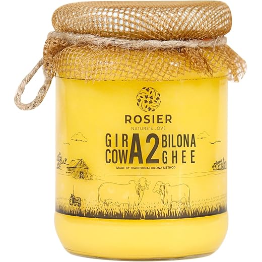 ROSIER A2 Gir Cow Ghee 500 ml Traditional Bilona Method A2