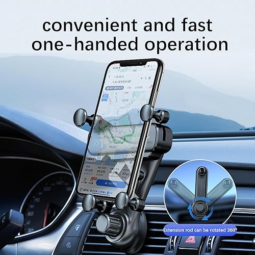 Miniatura 3 de Soporte para teléfono de coche con brazo giratorio giratorio, soporte de teléfono con ventilación de coche manos libres con clip de ventilación de