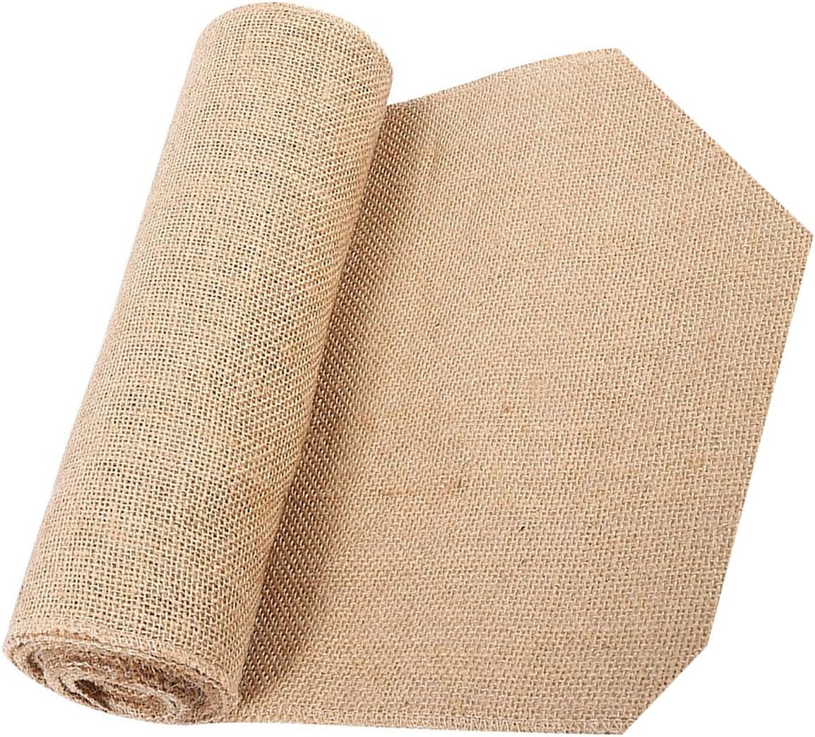 Burlap Table Runner Vintage Nature Hessian Jute Burlap Ribbon Crafts Chair Christmas Wedding Party Decorations for Home Table (30cm*5m)