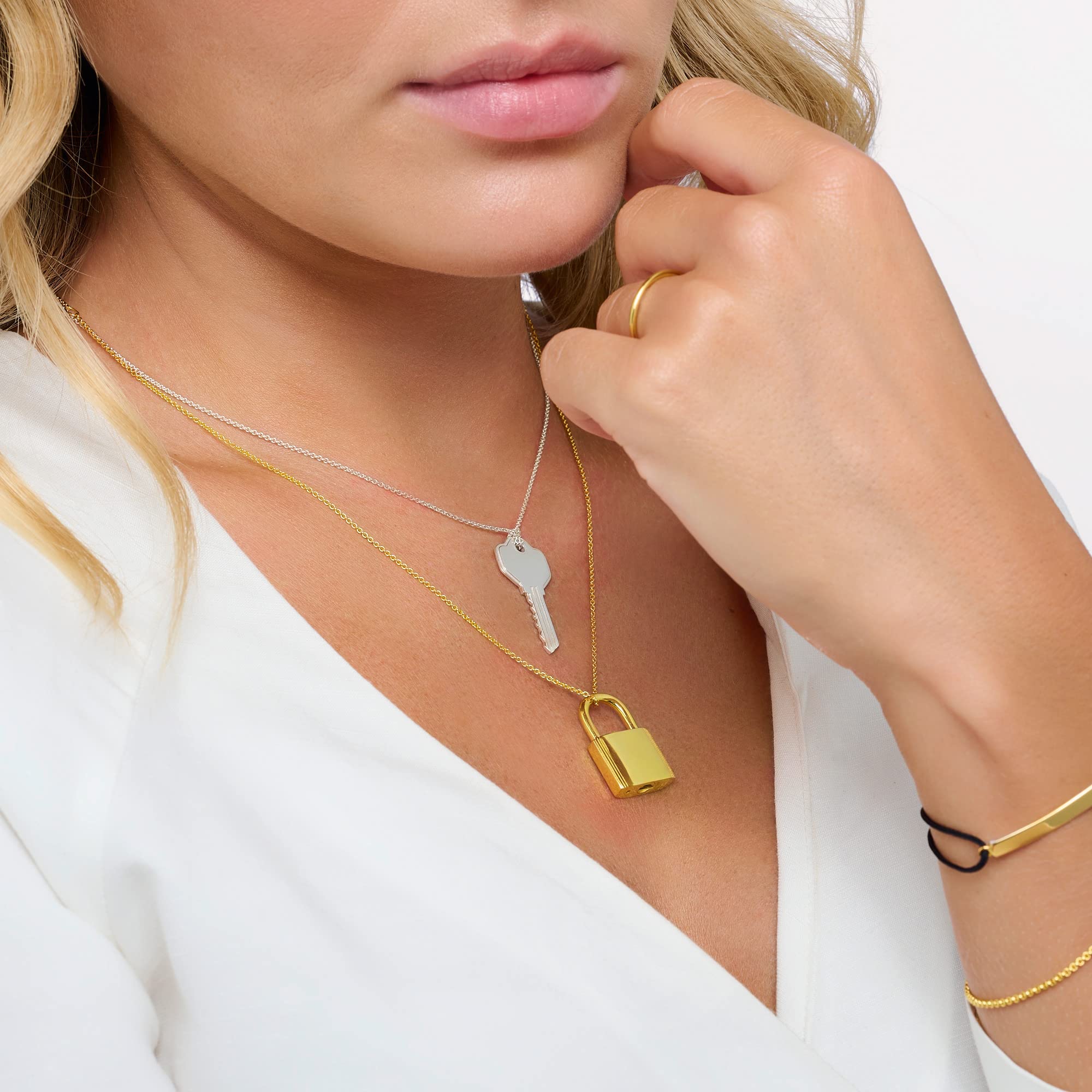 THOMAS SABO Kette Schloss gold 925 Sterlingsilber, 750 Gelbgold Vergoldung
