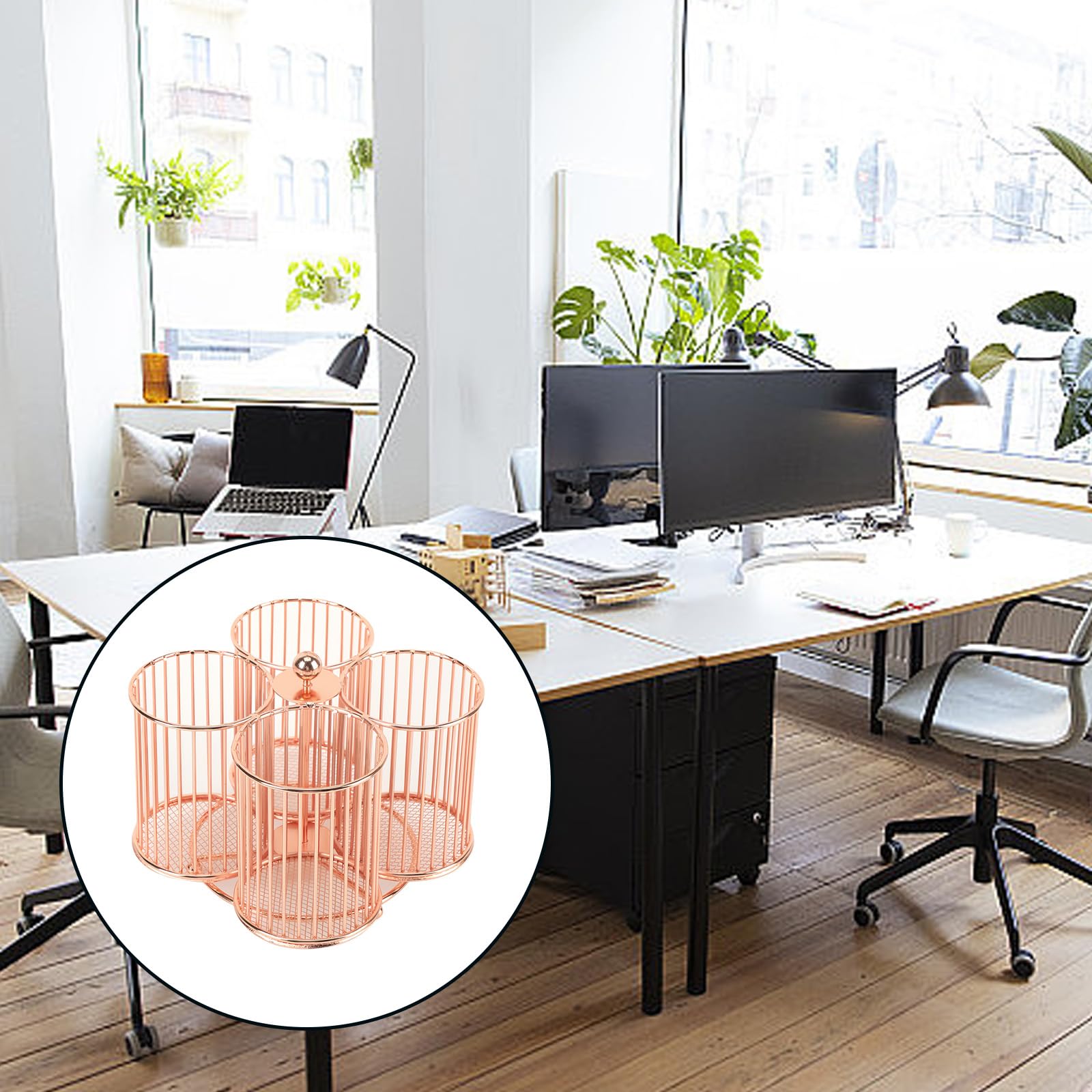 Porte-stylo rotatif, organiseur de bureau avec compartiments, organiseurs de crayons, boîte de rangement pour fournitures artistiques pour la maison et le bureau