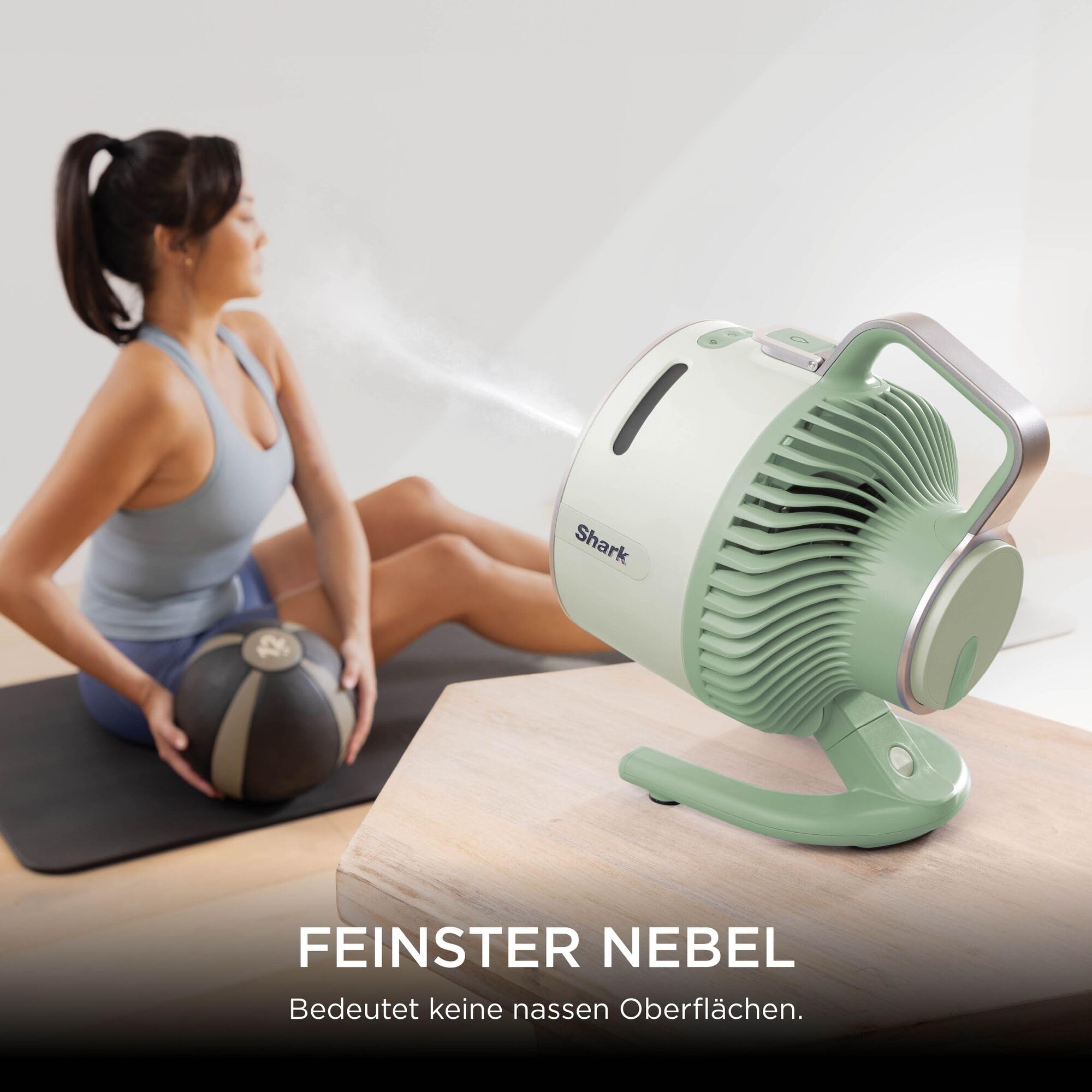 Shark FlexBreeze HydroGo Starker Ventilator mit Sprühnebel, Mint FA050EUGN