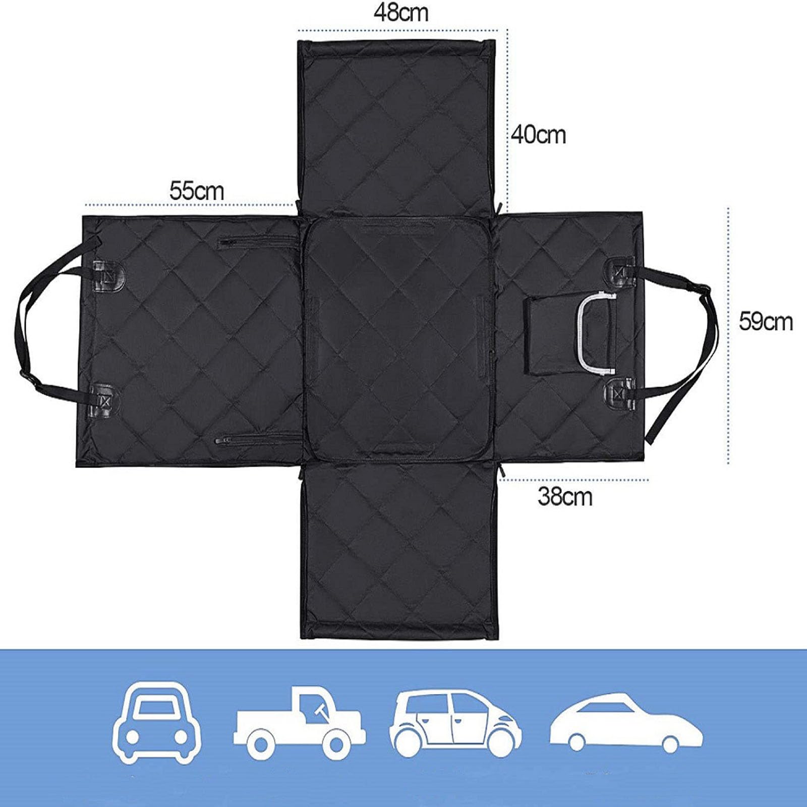 Asiento De Coche Para Perros - Asiento Elevador Impermeable Con Cinturón De Seguridad Para Cachorros, Funda De Asiento 2 En 1 Para Perros En El Coche, Asiento De Viaje Para Cachorros, Plegable