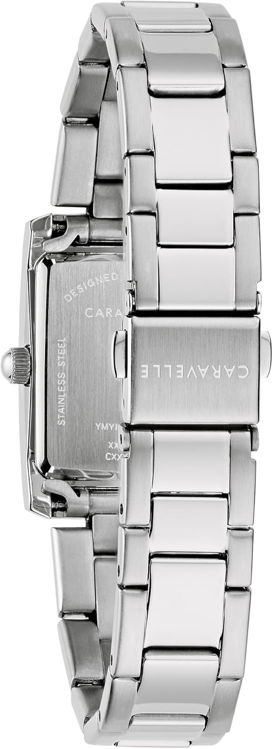 Caravelle by Bulova Ladies' Dress 3-Hand Quartz Watch, Rectangle Case, Roman Numeral, Curved Mineral - Image 3