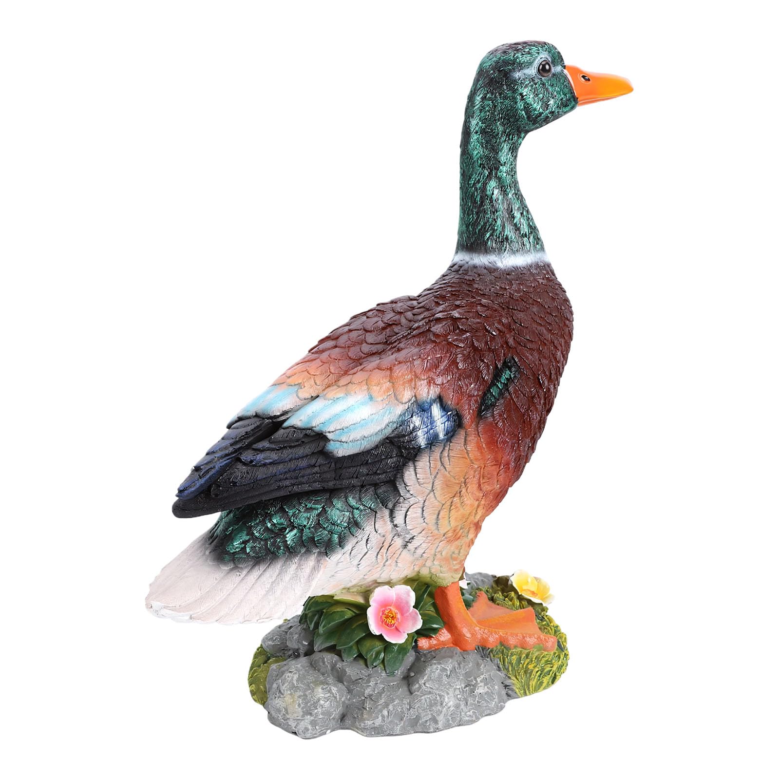 Yinhing Germano Reale Anatra Ornamento da Giardino Statuetta di Anatra Verde Dipinta a Mano per la Decorazione del Prato all'Aperto Decorazione da Giardino Stravagante per la Casa o l'Ufficio