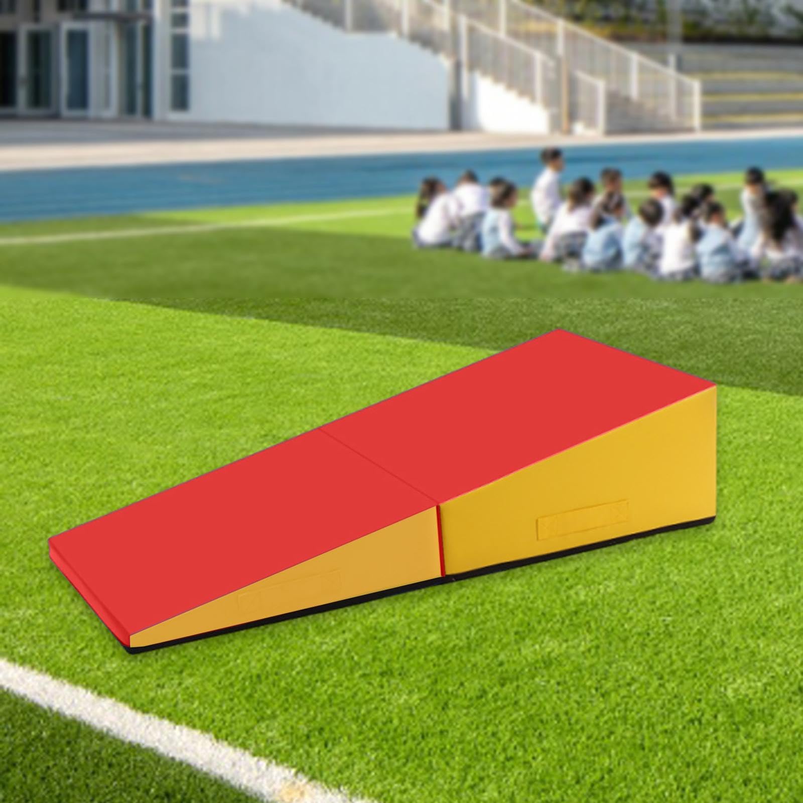 F Fityle Tappetino per Ginnastica a Cuneo, a Forma di Formaggio, Pieghevole, Inclinato, per Allenamento di abilità Sportive di Danza, per Bambini