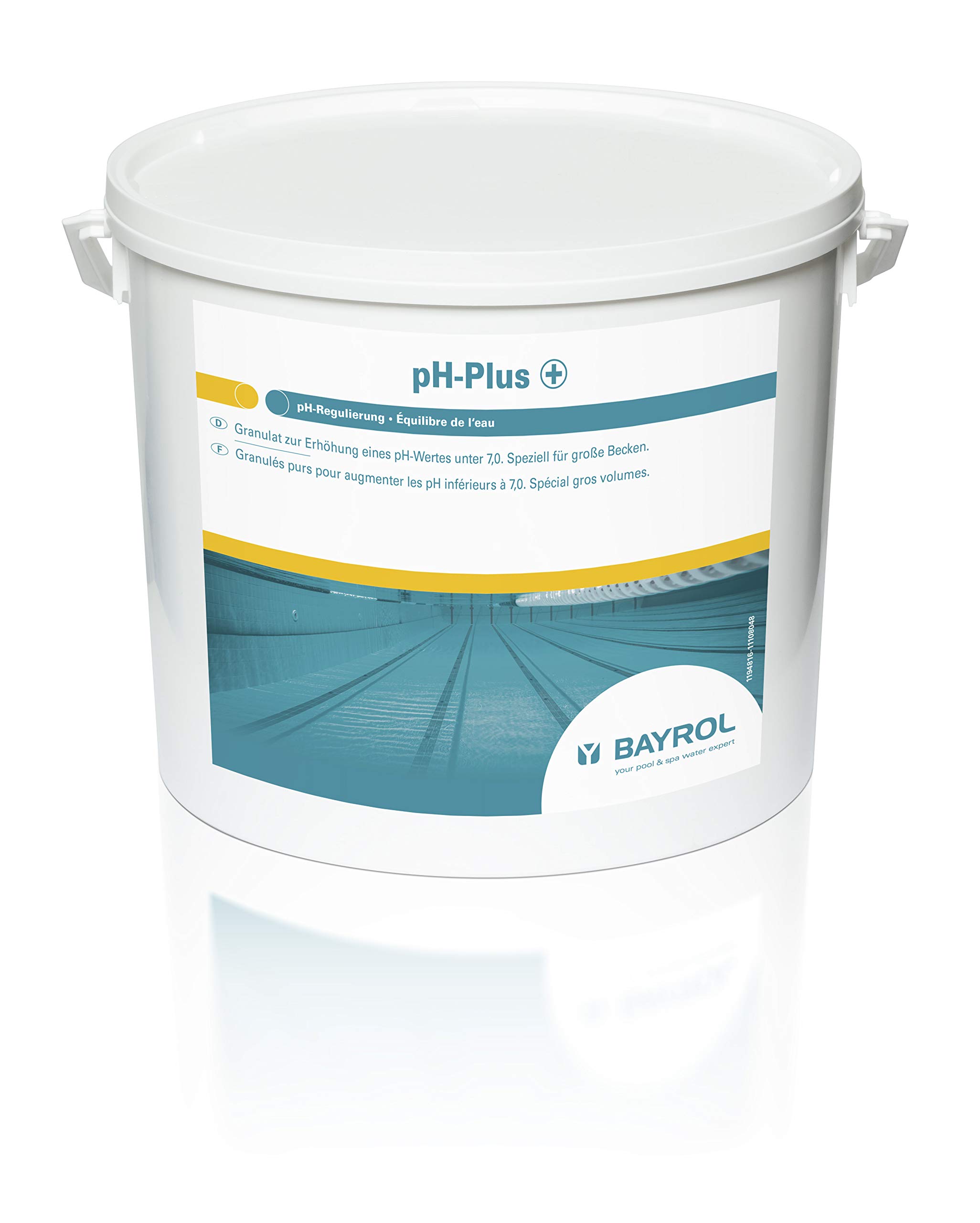 BAYROL pH Plus 12 kg – Granulado para Piscina – Elevador de pH – Elevador de pH – Elevador rápido del pH – Contiene Vaso dosificador – pH Plus Pool – Aumentar el Valor del pH en la Piscina