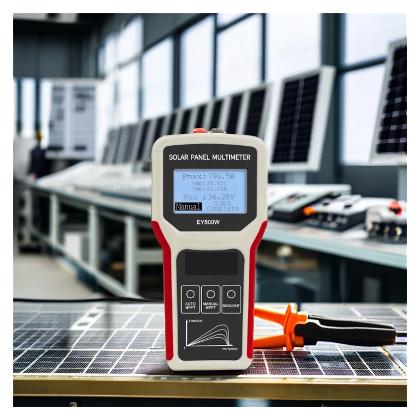 EY800W LCD MPPT Multimetr Panel Słoneczny Tester Panel Słoneczny Inteligentny tester prądu tester napięcia Cyfrowy miernik fotowoltaiczny VOC