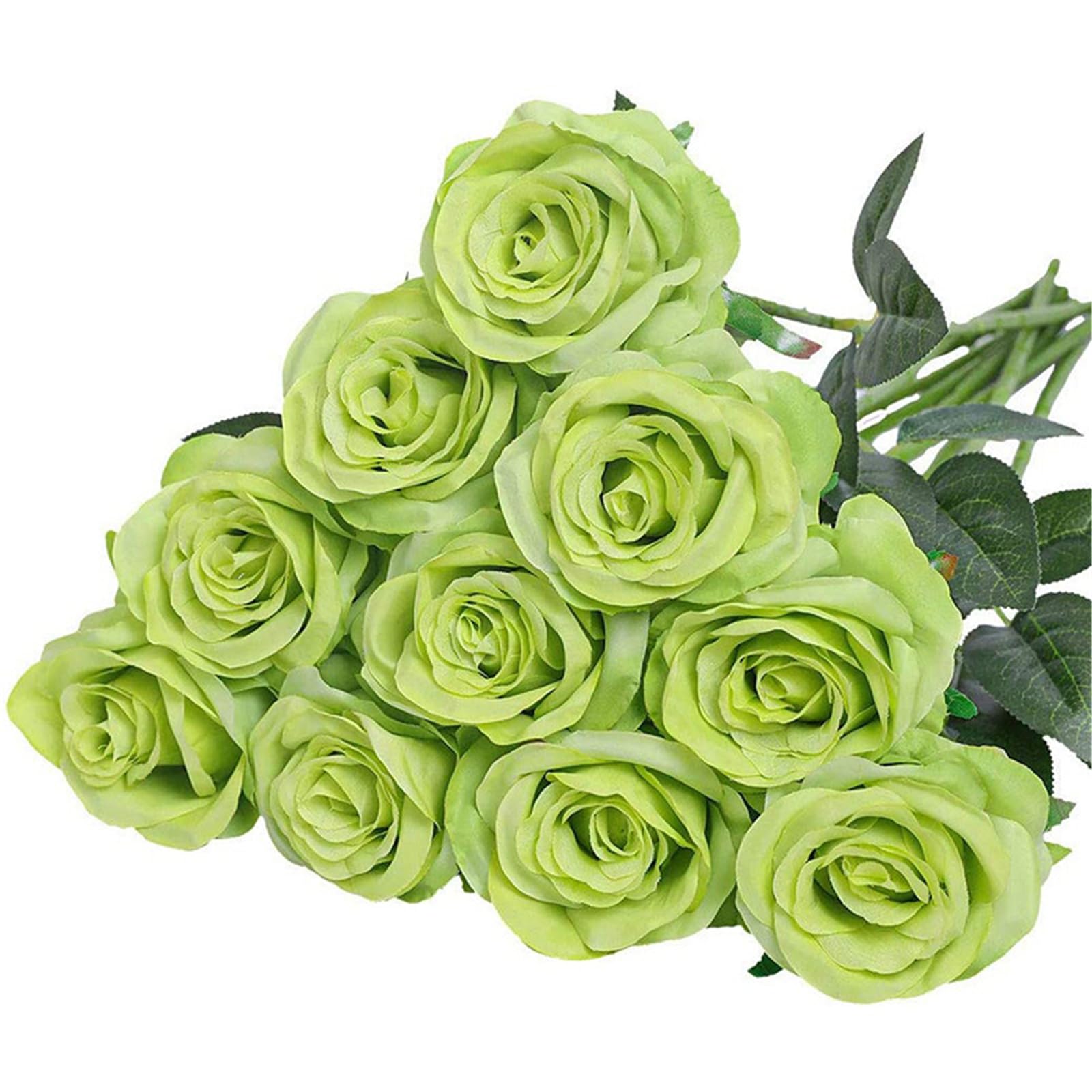 JSGHGDF Realistic Rose Flower 10Pieces Wedding Bouquet Silk Rose Home Flower Arrangement Ceremony Centerpiece Decors Realistic Silk for Wedding Decors