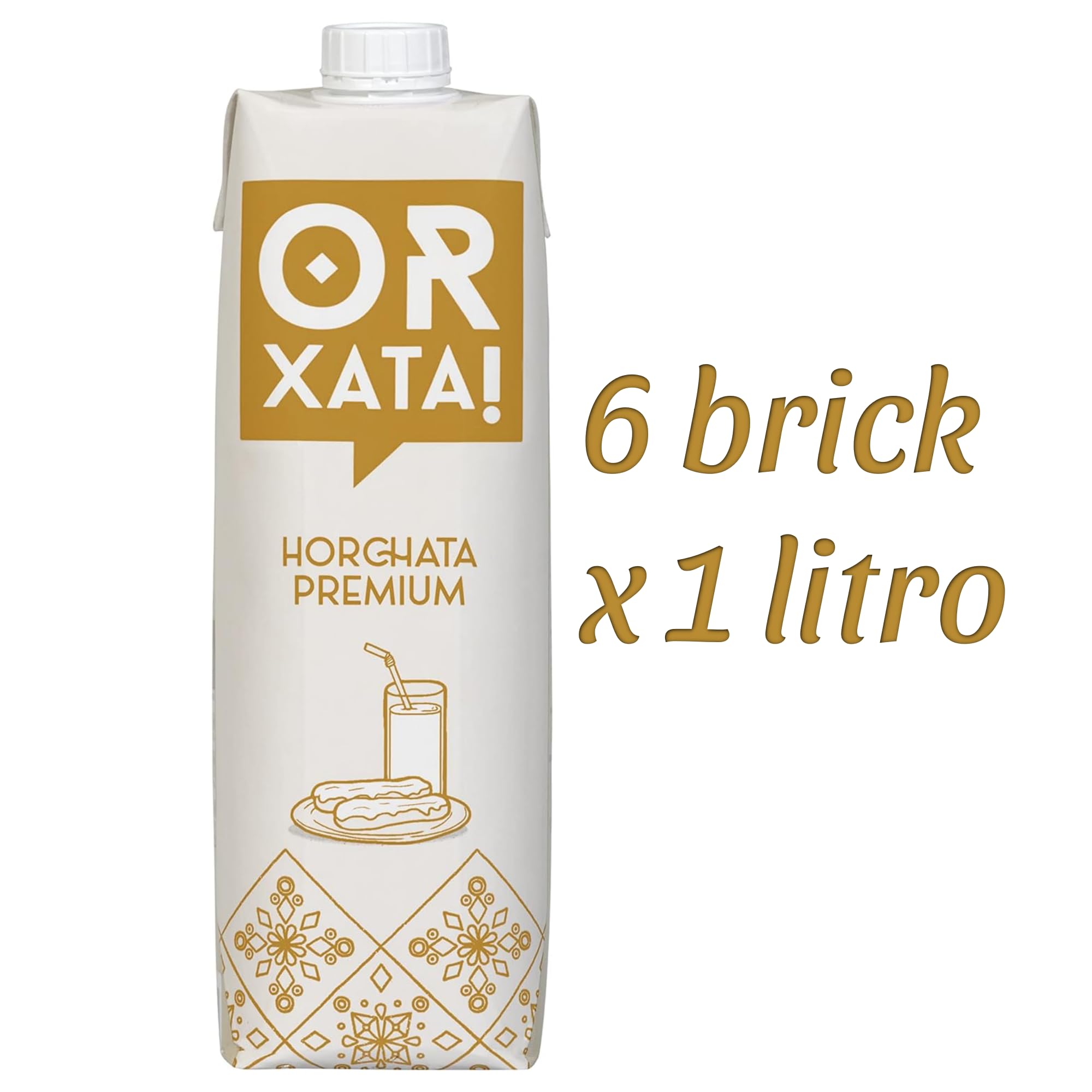 Horchata Seleccion Premium - Or xata Brick 1 litro - 6 Botellas - Horchata Valenciana de Chufa - Horchata Premium - Sin Gluten