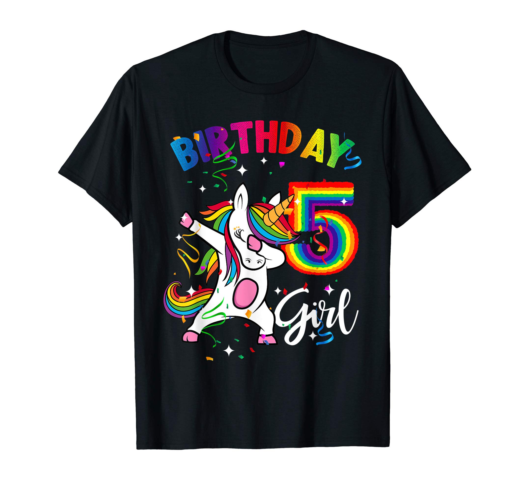 Dabbing Unicorn 5 Year Old 5th Birthday Party Girl Gift T-Shirt