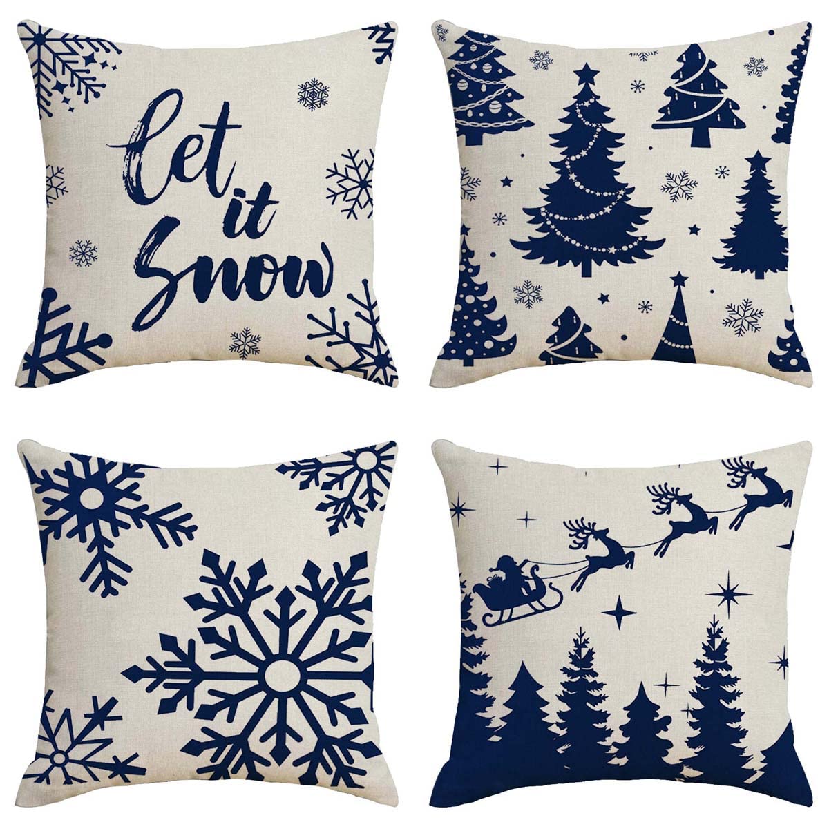 LYNZYM Cotton Linen Square Throw Pillow Case Decorative Cushion Cover Pillowcover for Sofa 18"X 18" Throw Pillow Covers Set of 4