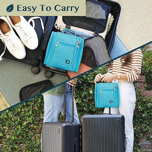 Miniatura 7 de PAVILIA - Neceser colgante de viaje para mujer y hombre  Kit organizador de artículos de tocador para maquillaje y cosméticos  Kit de higiene para