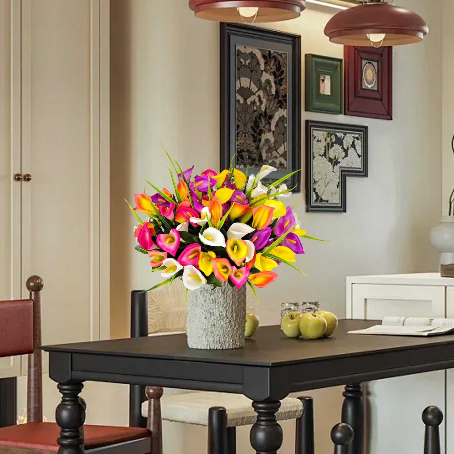 10 Bundles Outdoor Artificial Flowers Fake Silk Calla Lily Flowers UV Resistant Realistic for Home Outside Garden Porch Patio Potted Planter Window Box Indoor Table Decoration