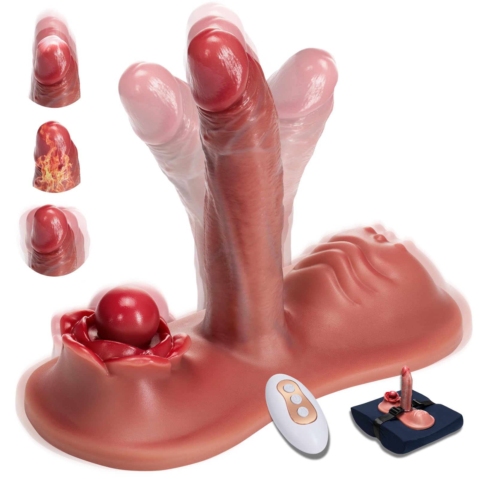 Juguetes sexuales, consolador vibrador con empuje, juguete sexual para mujeres, vibrador con control remoto con 7 empujes, 10 modos de vibración, punto G, consoladores anales grandes, correa ajustable en almohada, juguete para adultos, juguete sexual para parejas.