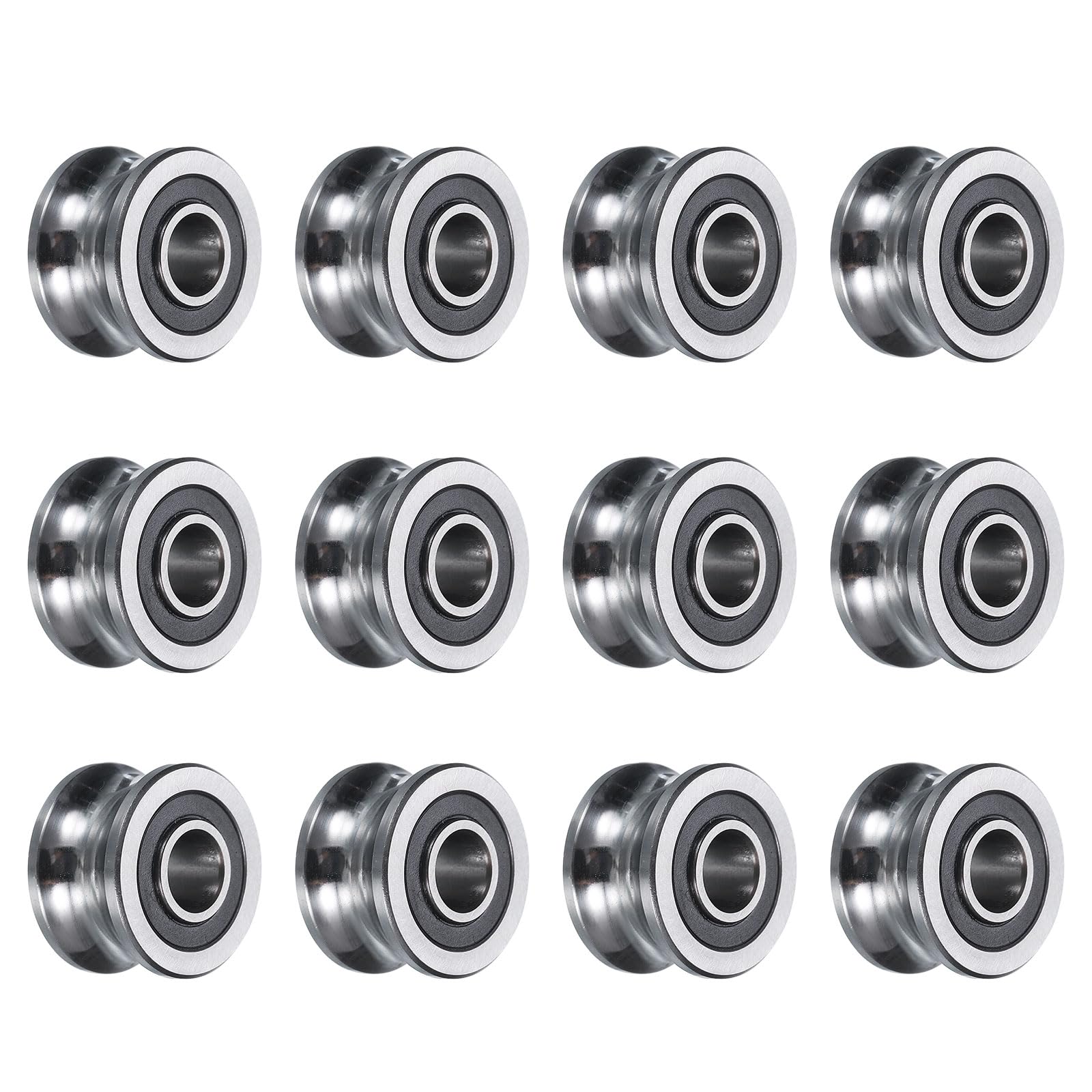 uxcell Lot de 12 roulements à rainure en U SG22 8 x 22,5 x 14,5 mm GCr15 en acier chromé ABEC3