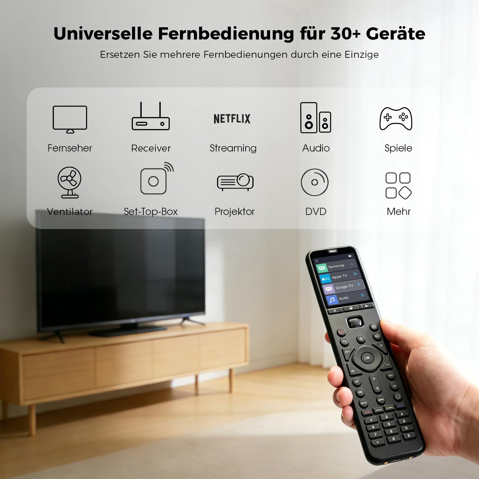 SofaBaton U3 Universelle Fernbedienung, All-in-One Smart Universal-Fernbedienung mit App, Global Macro & Active Multi-Link Bluetooth & Air Mouse & Google Sprachsteuerung