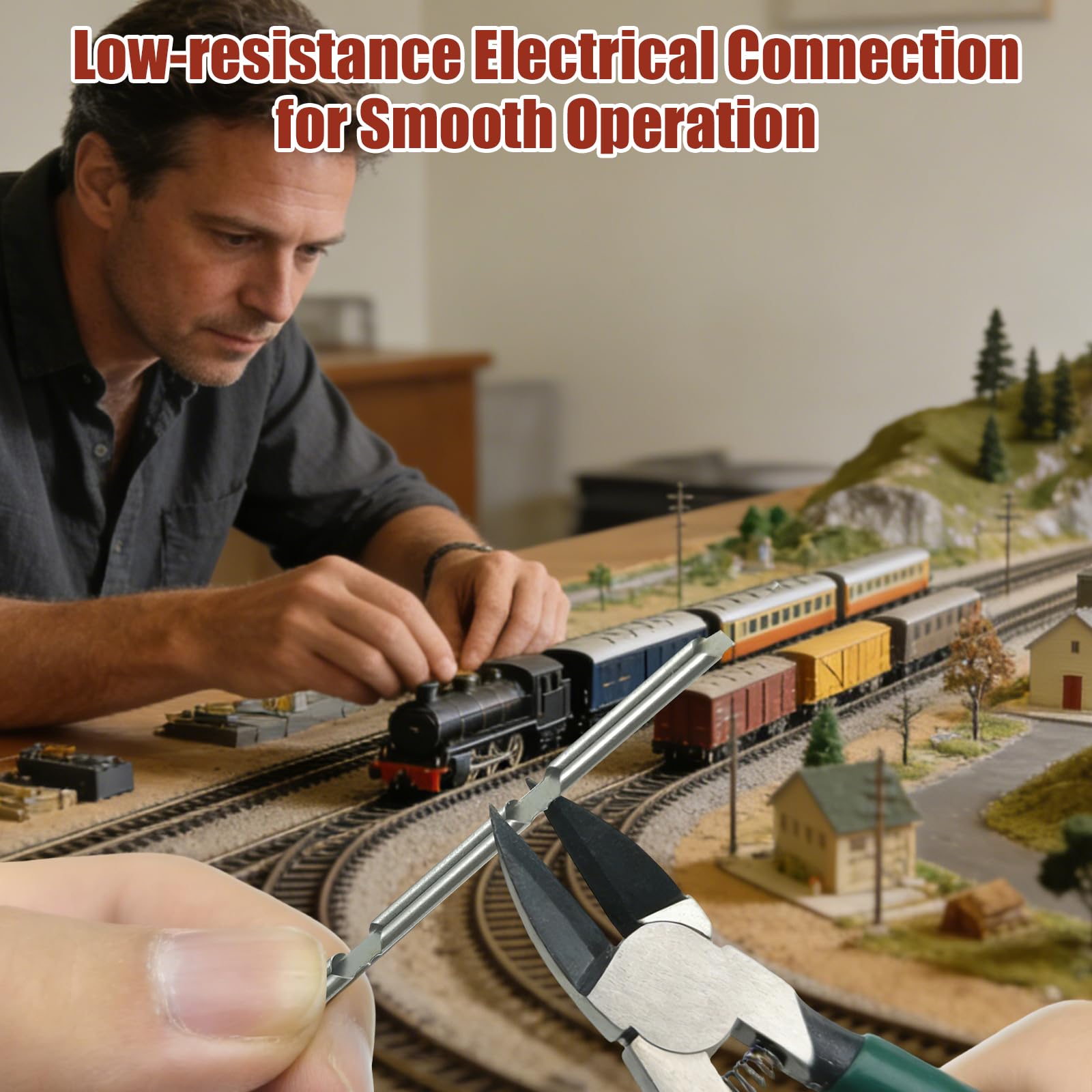 96Pcs universale HO Scale Rail Joiners per binario C, nichel argento treno pista accessori modello ferroviario connettori elettrici