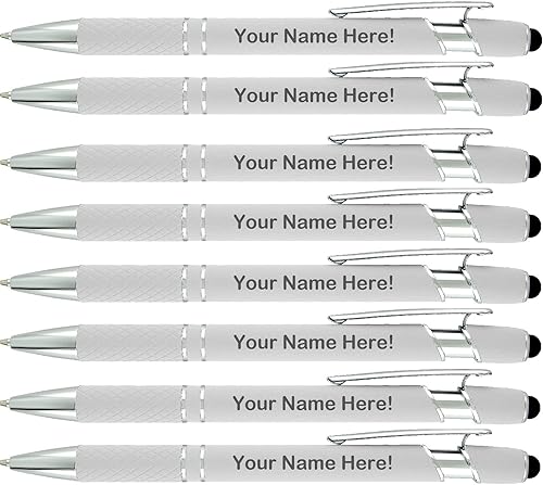 Bolígrafos Stylus personalizados con texto personalizado 85 unidades capacidad de paquete con bolígrafo de goma suave punta de goma sensible para tu