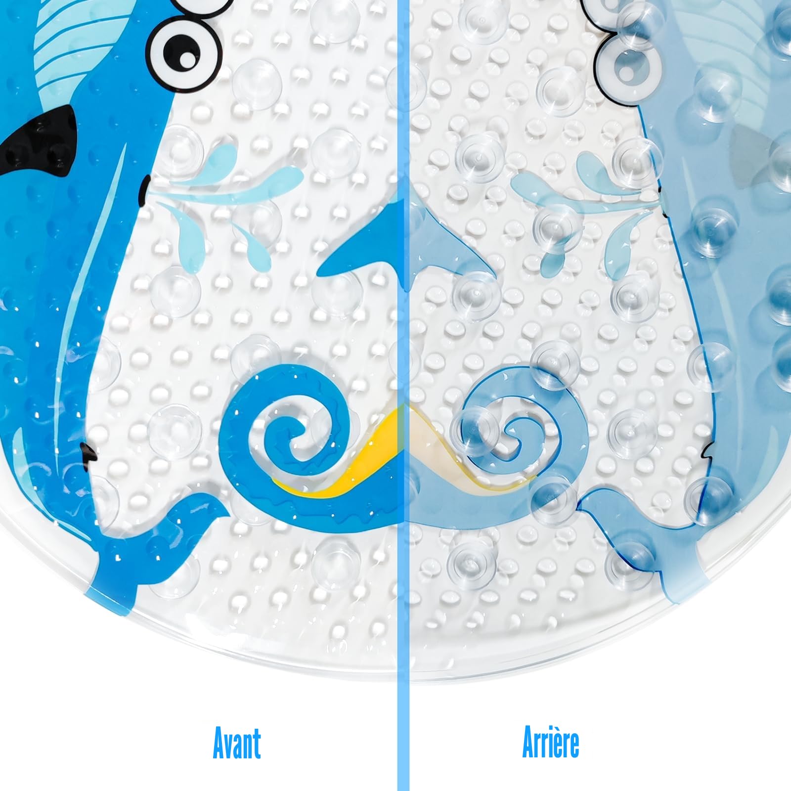 Tapis de Bain Bande Dessinée Antidérapant avec Ventouse 71x38cm Pieuvre