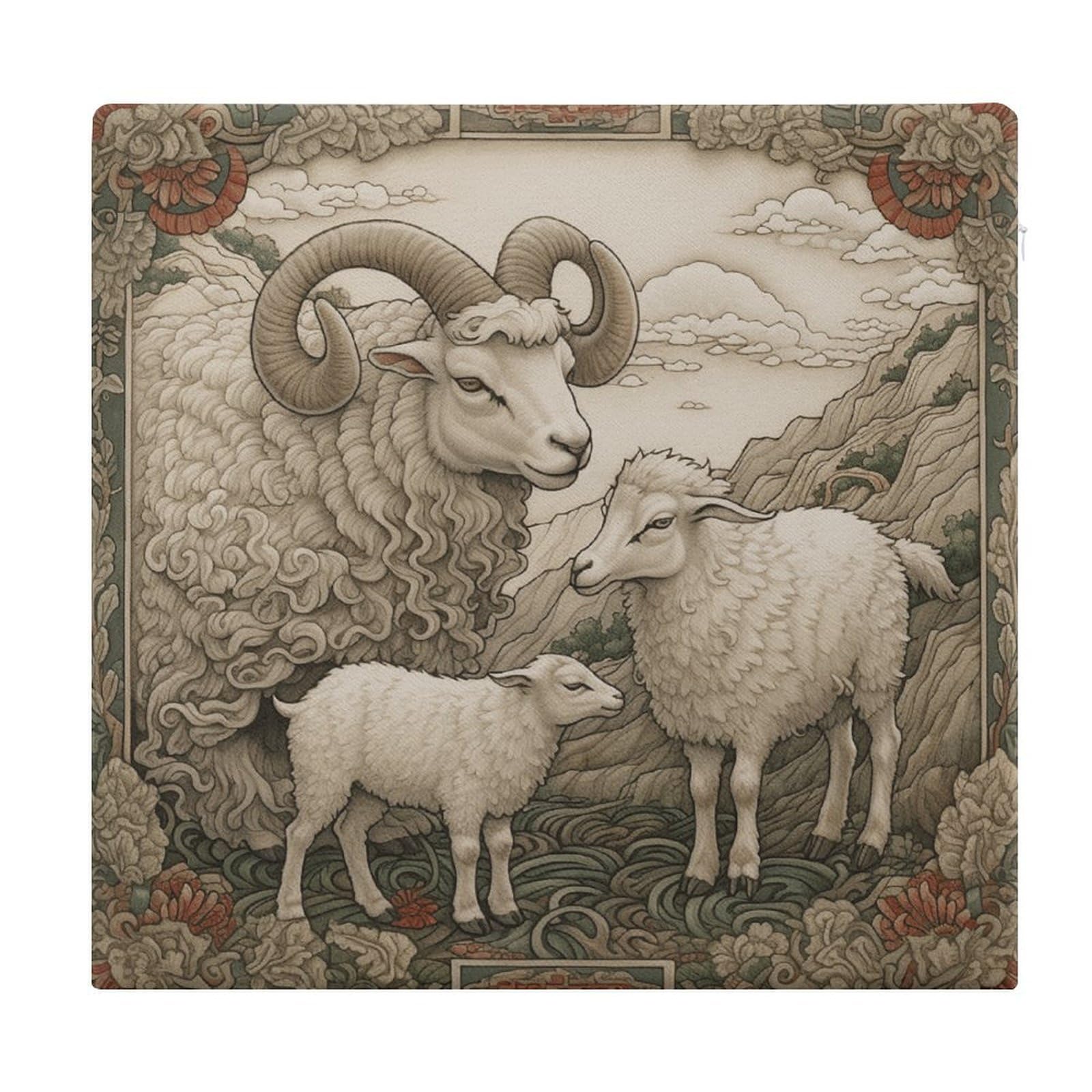 Adfgyerh Style Sheep Pattern Cushions Memory Foam For Adults, Seat Cushion Chair Pads Soft, Square Pillows For Dining, Kitchen, Office, Patio Chairs