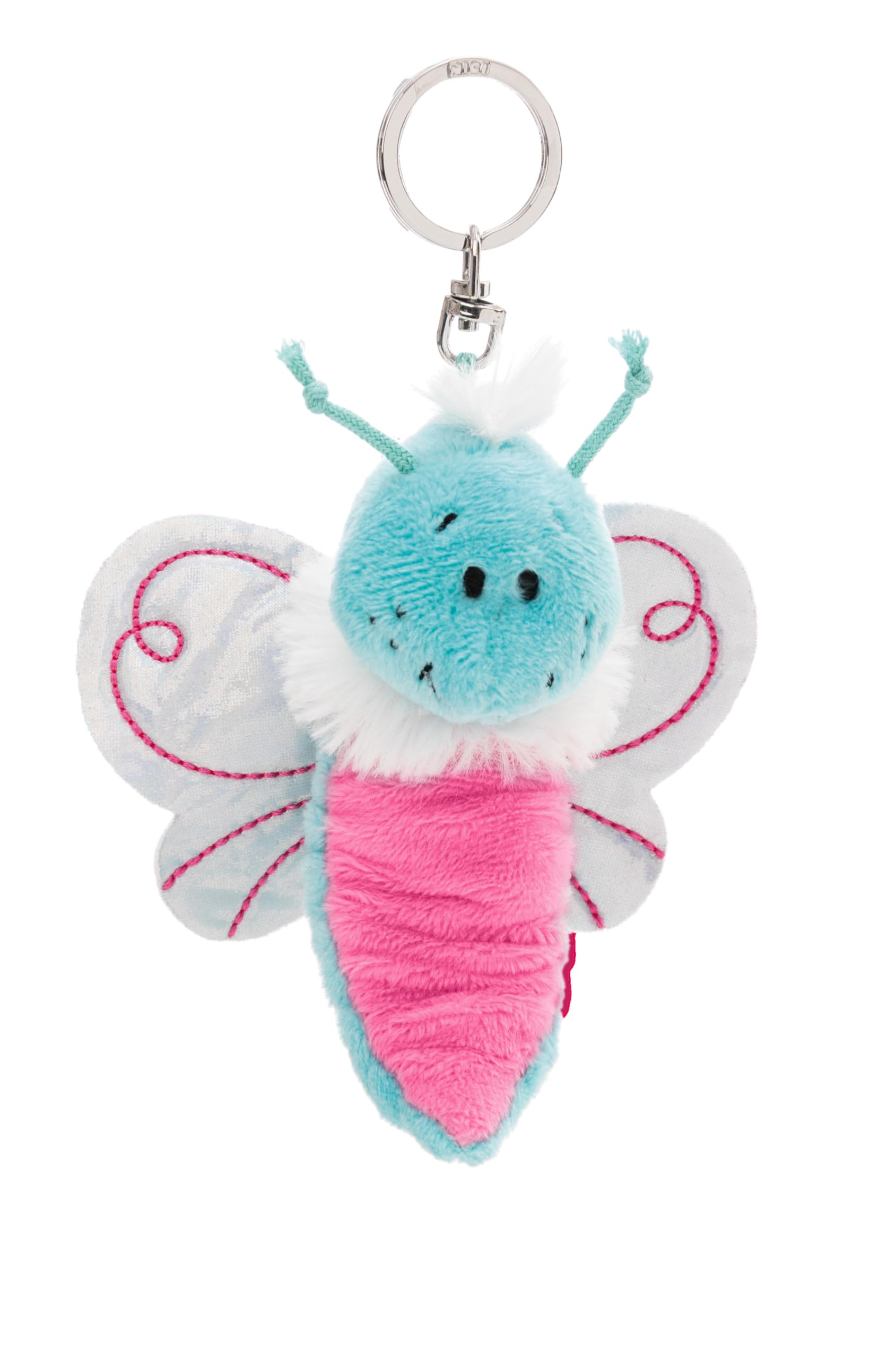 Flibbies 62883 - Portachiavi in Peluche a Forma di Farfalla, Accessorio per Lo Zaino o la Borsa di Grandi e piccini, 10 cm, Rosa - 5