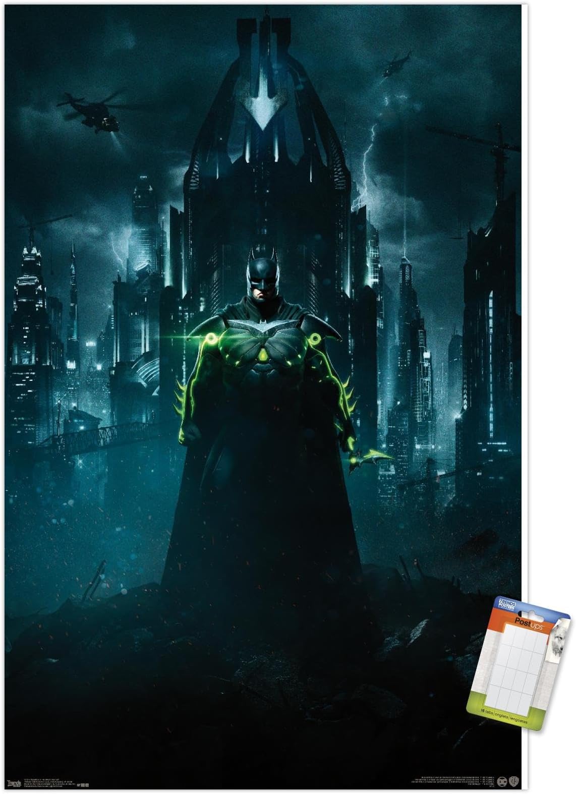 Trends International DC Comics VIdeo Game - Injustice: Gods Among Us 2 - Batman Key Art Wall Poster, 14.725" x 22.375", Premium Poster & Mount Bundle