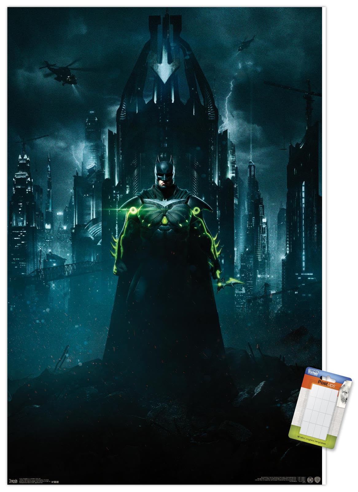 Trends International DC Comics VIdeo Game - Injustice: Gods Among Us 2 - Batman Key Art Wall Poster, 14.725" x 22.375", Premium Poster & Mount Bundle