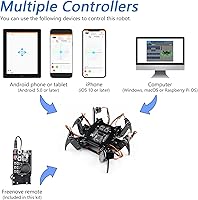 Vista 4 de FREENOVE Kit de robot hexápodo con control remoto (compatible con Arduino IDE), torsión de arrastre para caminar, control remoto de aplicación