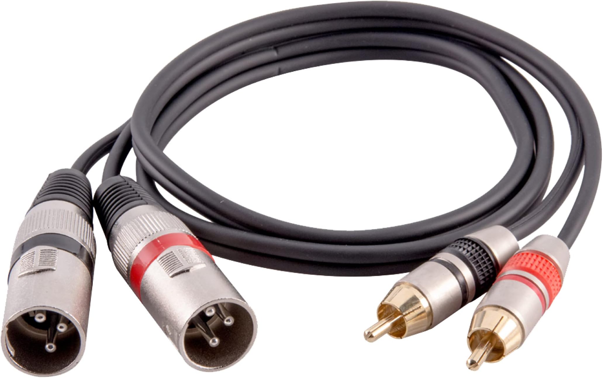 Speakers 3 Foot XLR Dual Male Patch Cable, 2 XLR To 2 RCA Audio Cords