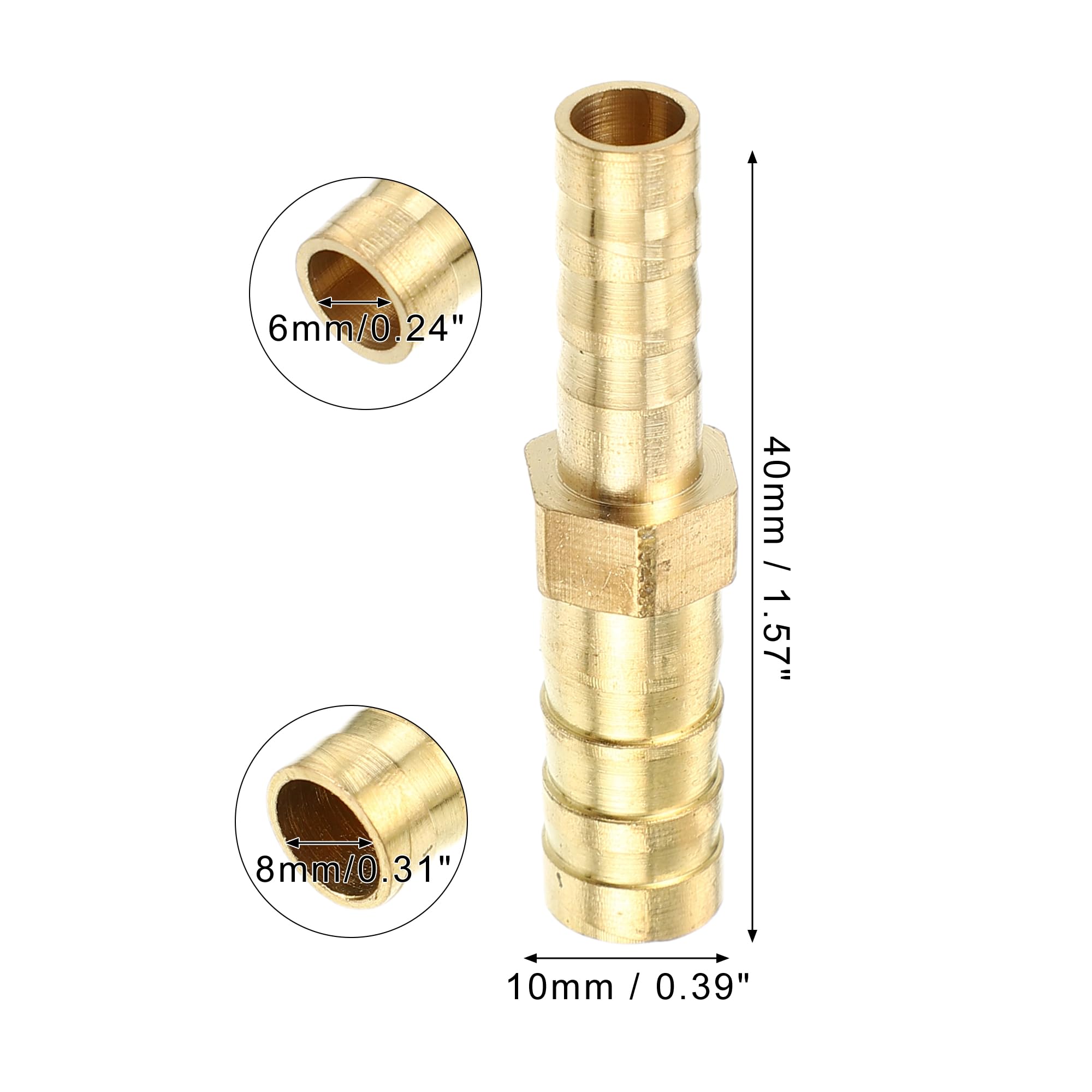 QUARKZMAN 4 sztuki 8 mm – 6 mm prosty kształt zadziorów mosiądz łącznik węża
