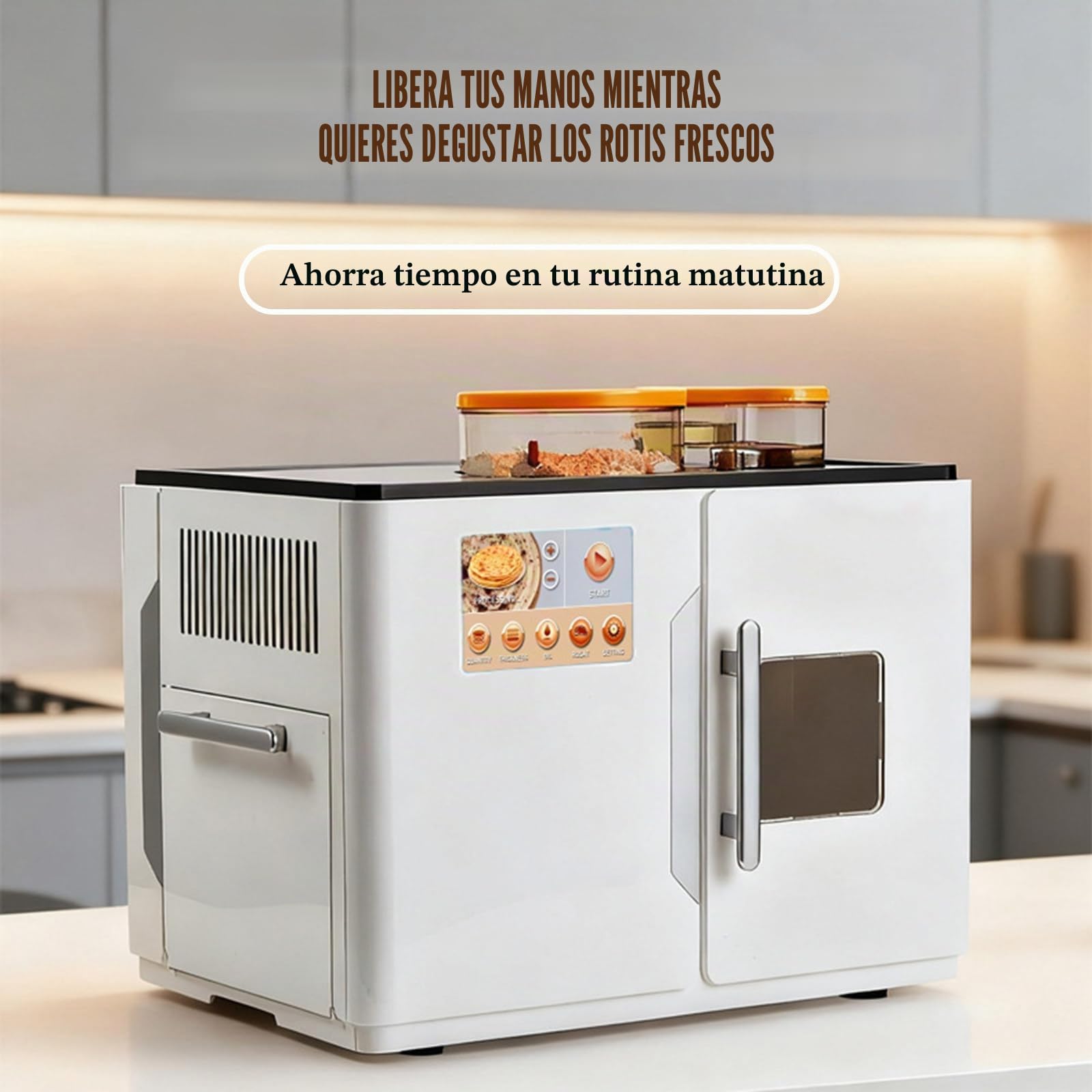 Máquina Automática para Hacer Roti, Totalmente Automático Roti Maker, Acero Inoxidable, Hace 8 Piezas/una Vez para Chapati, Tortilla De Harina, Dosa, Tawa