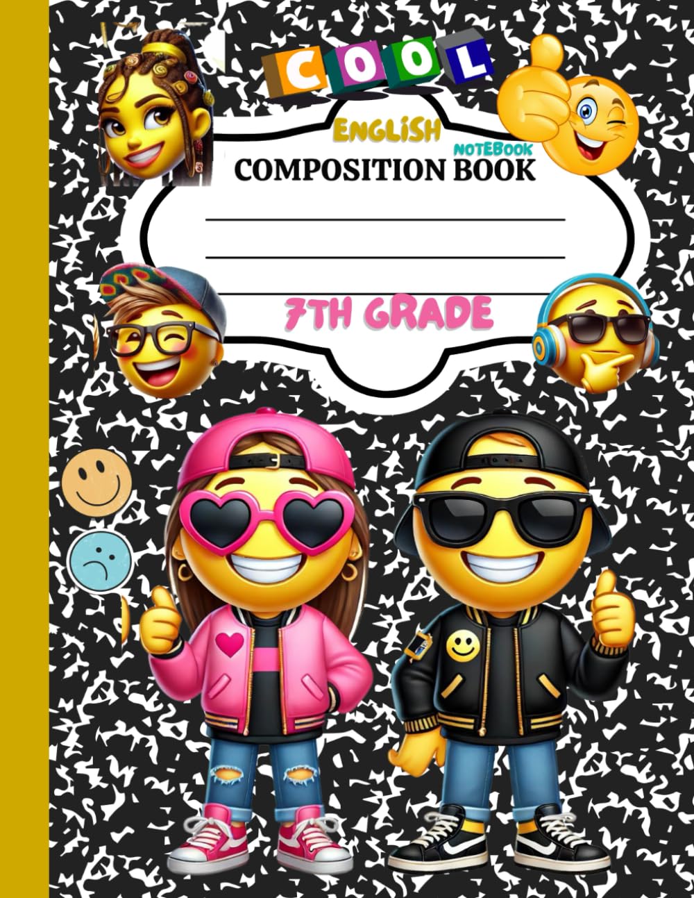 7th Grade English Writing Notebook: Grade 7 Homeschool Student Organized Grammar Lessons Tracker, Blank Lined College Ruled Composition Paper, Book ... End-of-Year Evaluation Form & Planner Sheets