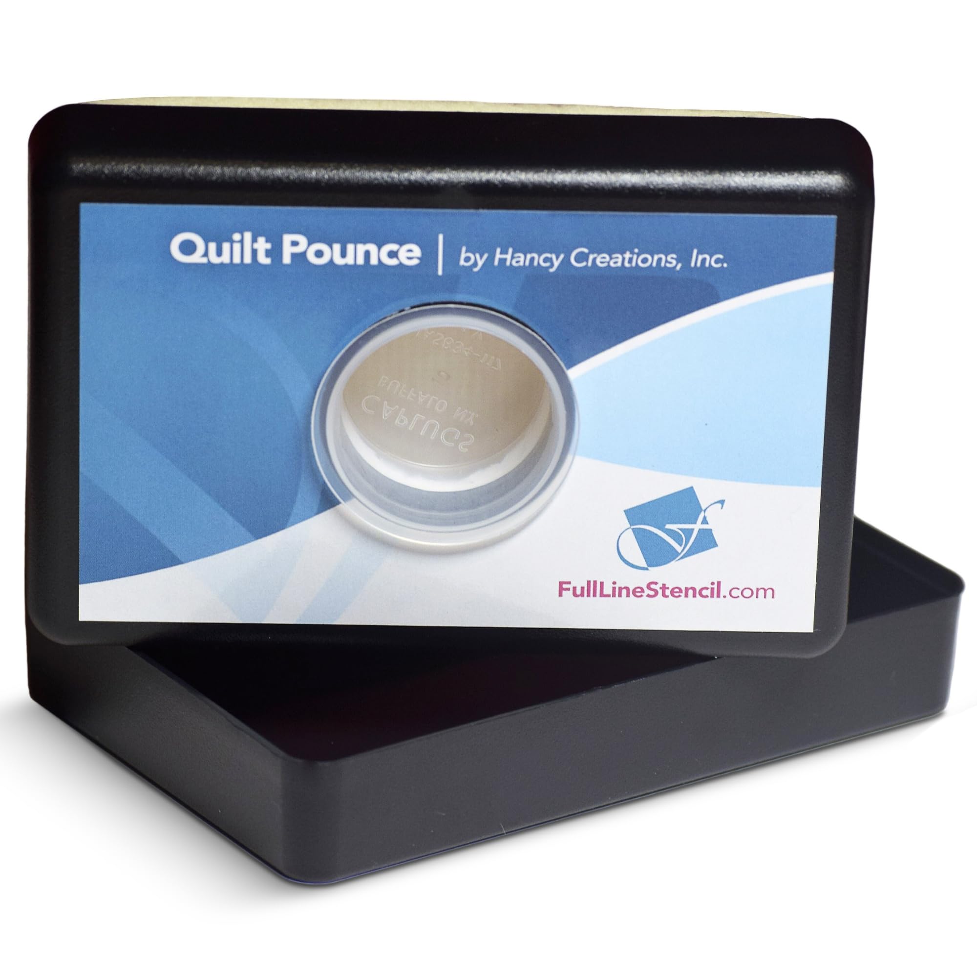 Full Line Stencil - Ultimate Quilt Pounce Pad with Refillable Iron-Off Chalk Powder, for Design Transfer and Fabric Marking Using Quilting Stencils – 2 oz White Chalk Included (QPU)