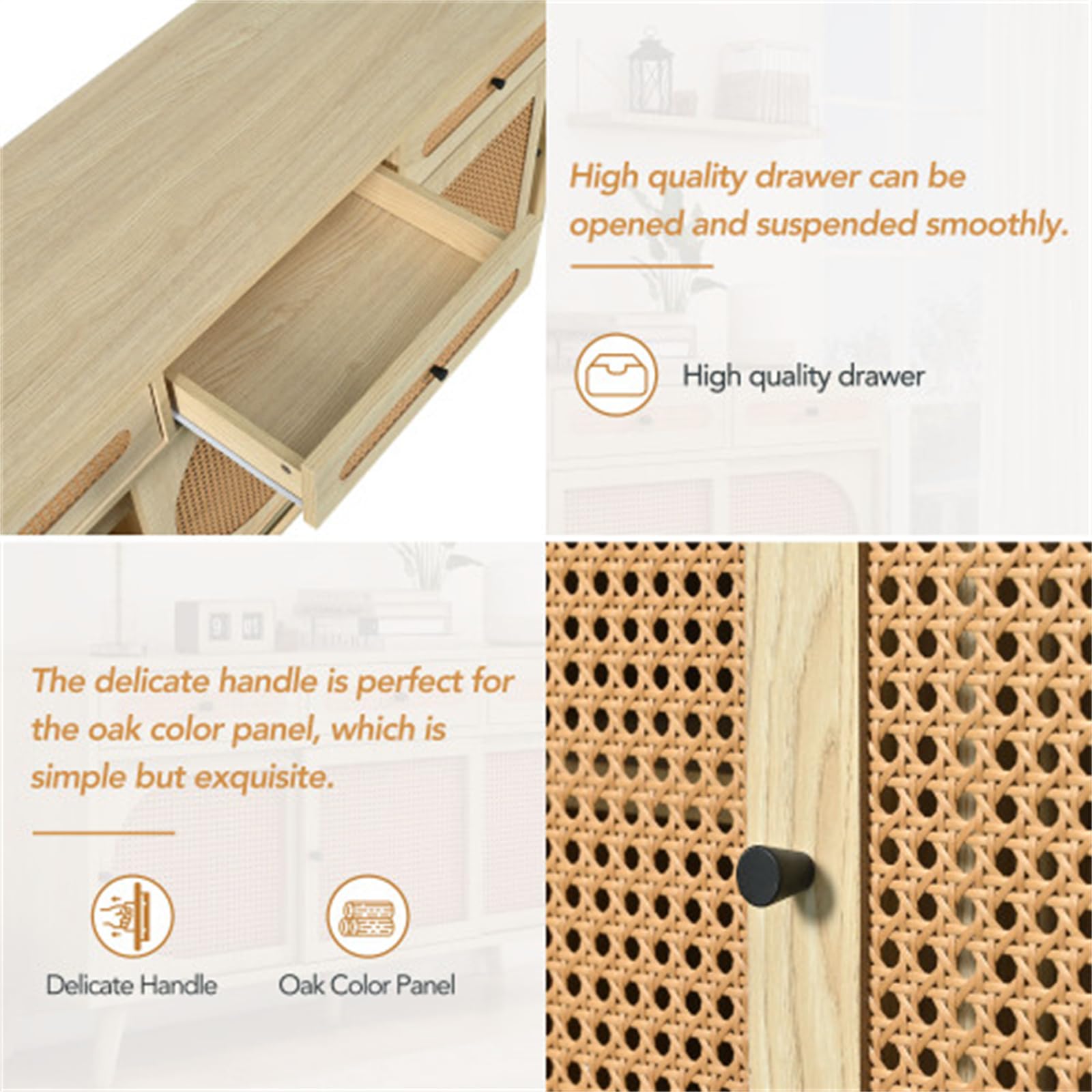 Credenza in Legno Tinta Unita, Mobile da Ingresso retrò Multifunzionale, Mobile Portaoggetti Verticale con Ampio Spazio di Archiviazione, Adatto per Soggiorno E Camera da Letto