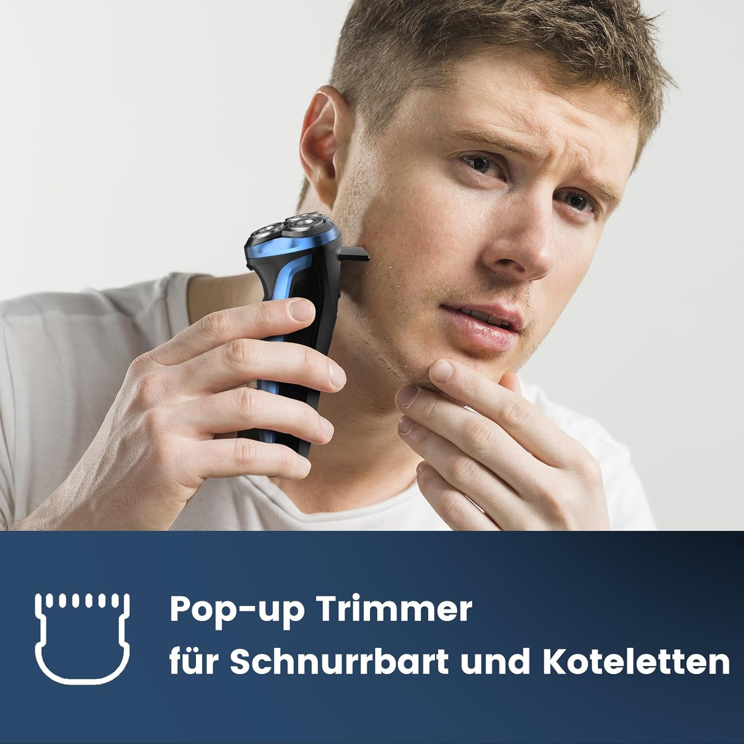 Aparat de ras electric culoare bleumarin și design