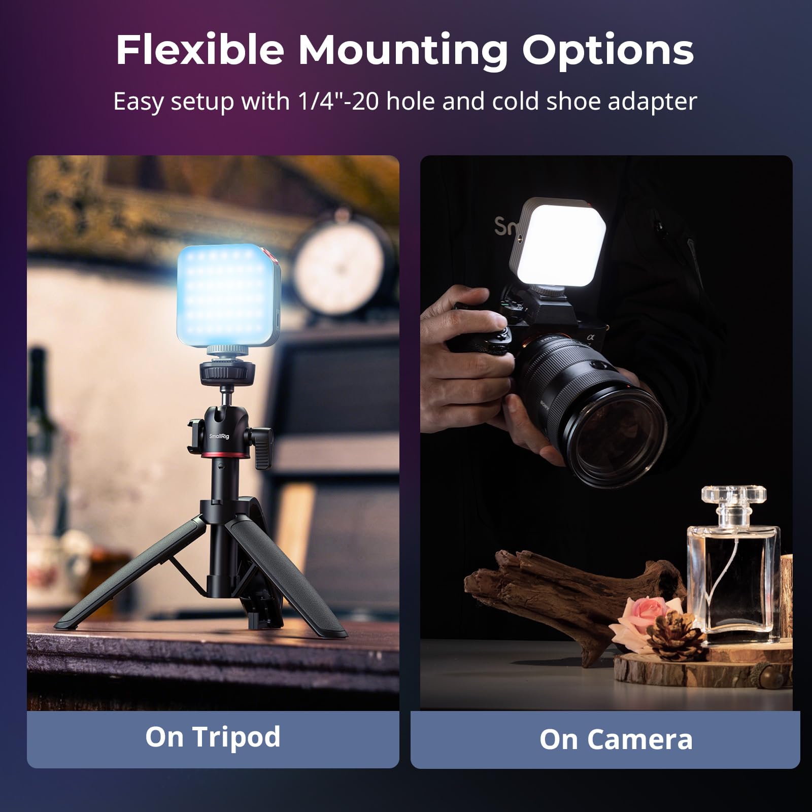 SMALLRIG P108 Neo Mini RGBWW Video Light, luce portatile per fotocamera per fotografia, luce a slitta fredda, CRI95+, 2500K-6500K, batteria da 1500 mAh, accessorio luce di riempimento - 5821