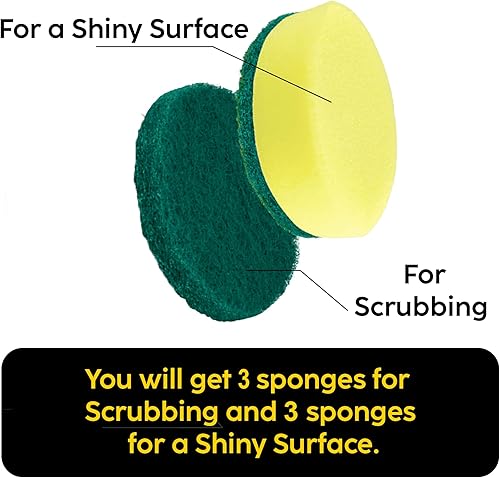 Miniatura 3 de SYNOSHI  Limpiador eléctrico giratorio con 3 cabezales de limpieza reemplazables + 6 unidades de cabezales de cepillo de esponja, cepillo de